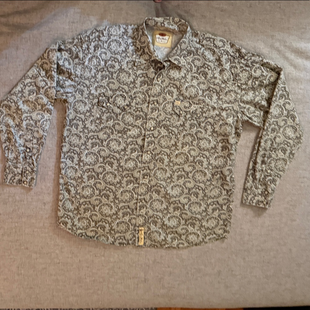 Larry Mahan Gray Paisley Men's Shirt